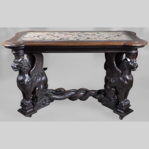 Sphinx Table in oak, Napoleon III style