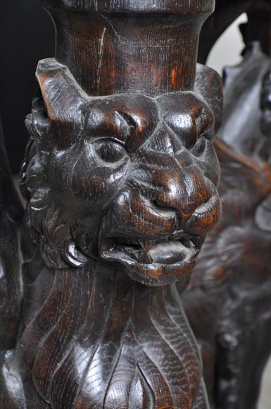 Sphinx Table in oak, Napoleon III style Sphinx Table in oak, Napoleon III style-5