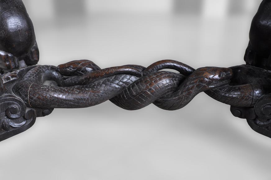 Sphinx Table in oak, Napoleon III style Sphinx Table in oak, Napoleon III style-7