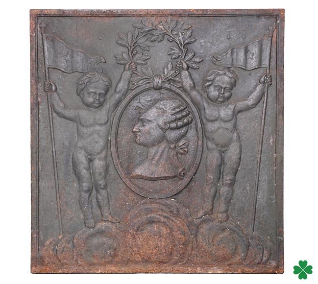 Cast iron fireback depicting Louis XVI Cast iron fireback depicting Louis XVI-0