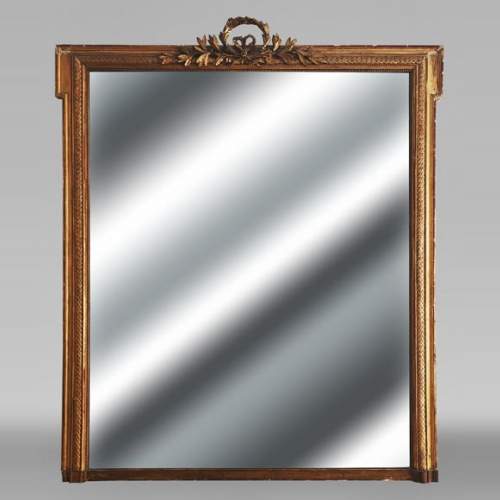 Louis XVI style gilded trumeau, topped with a laurel wreath