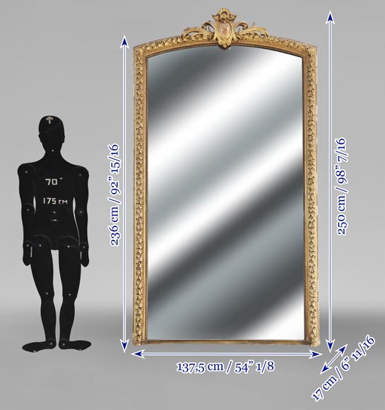 Napoleon III style gilded trumeau decorated with a frieze of oak leaves Napoleon III style gilded trumeau decorated with a frieze of oak leaves-7