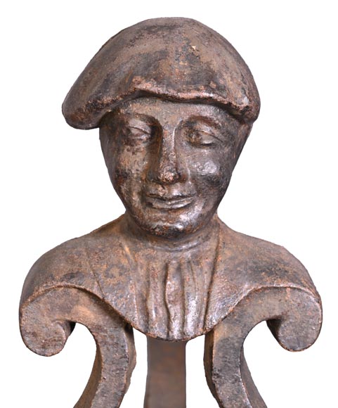 Pair of Cast Iron Andirons Pair of Cast Iron Andirons