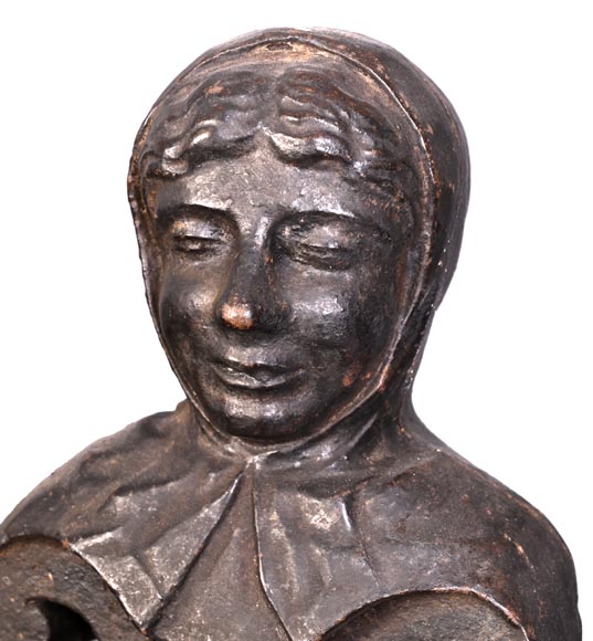 Pair of Cast Iron Andirons Pair of Cast Iron Andirons