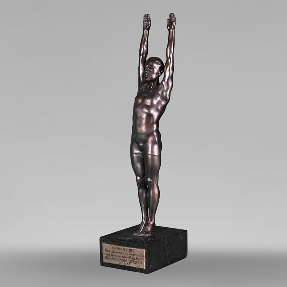 “ Swimmer ”, statuette in patinated metal “ Swimmer ”, statuette in patinated metal-0