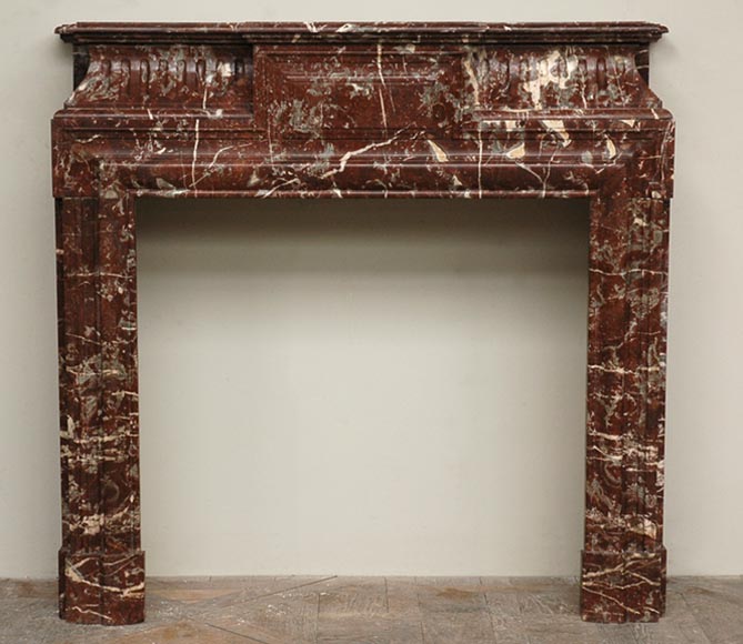 Antique Louis XIV style marble mantel with acroterion Antique Louis XIV style marble mantel with acroterion-0