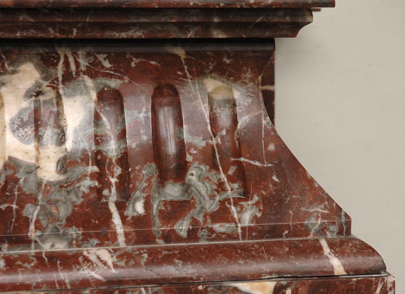 Antique Louis XIV style marble mantel with acroterion Antique Louis XIV style marble mantel with acroterion-2