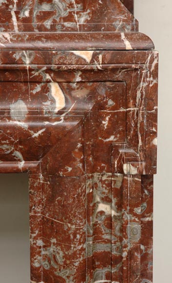 Antique Louis XIV style marble mantel with acroterion Antique Louis XIV style marble mantel with acroterion-3