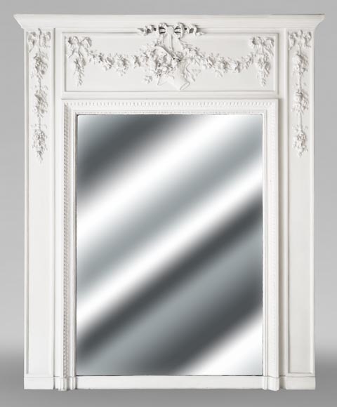 Louis XVI style trumeau decorated with floral garlands Louis XVI style trumeau decorated with floral garlands-0