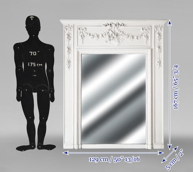 Louis XVI style trumeau decorated with floral garlands Louis XVI style trumeau decorated with floral garlands-6