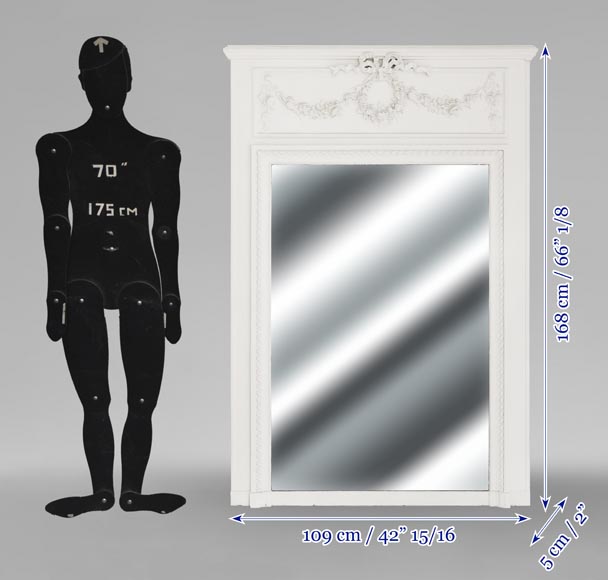 Louis XVI style trumeau decorated with a floral wreath Louis XVI style trumeau decorated with a floral wreath-6