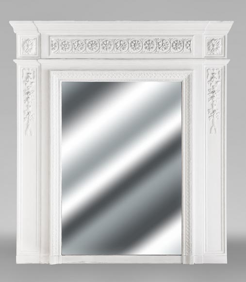 Louis XVI style trumeau decorated with a floral frieze Louis XVI style trumeau decorated with a floral frieze-0