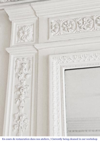 Louis XVI style trumeau decorated with a floral frieze Louis XVI style trumeau decorated with a floral frieze-2