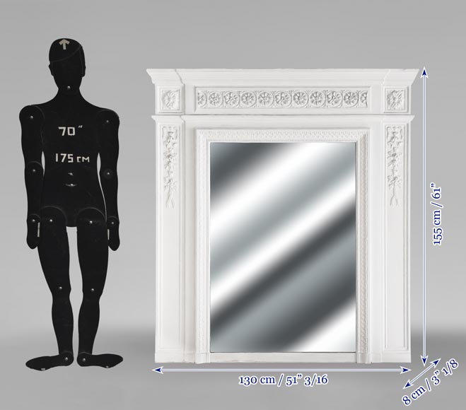 Louis XVI style trumeau decorated with a floral frieze Louis XVI style trumeau decorated with a floral frieze-6