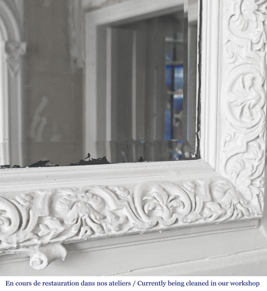 A richly decorated Napoleon III style trumeau, surmounted by a pediment A richly decorated Napoleon III style trumeau, surmounted by a pediment-5