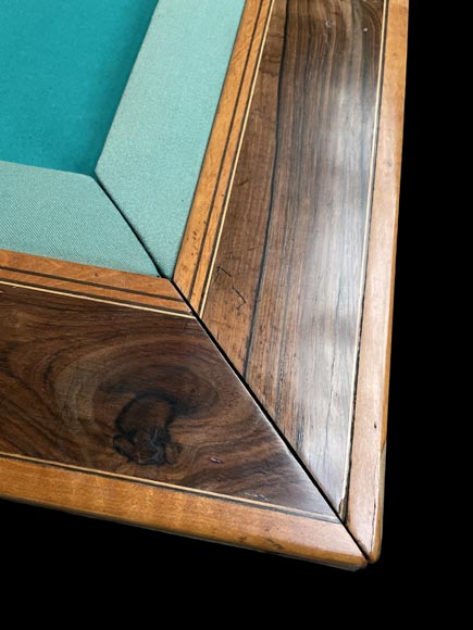 PORET AND PANNETIER, French billiard table in the Louis-Philippe style with rich marquetry decoration, resting on six gilt bronze lion's feet PORET AND PANNETIER, French billiard table in the Louis-Philippe style with rich marquetry decoration, resting on six gilt bronze lion's feet-8