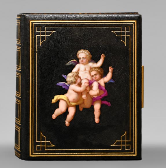 Julien-Nicolas Rivart (1802-1867) – Photo album with porcelain marquetry decoration on leather Julien-Nicolas Rivart (1802-1867) – Photo album with porcelain marquetry decoration on leather-0