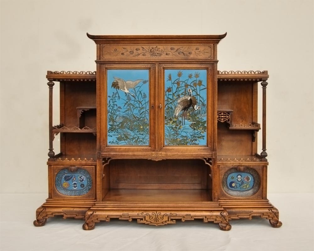 Japanese-style humidor with enameled decoration Japanese-style humidor with enameled decoration-1