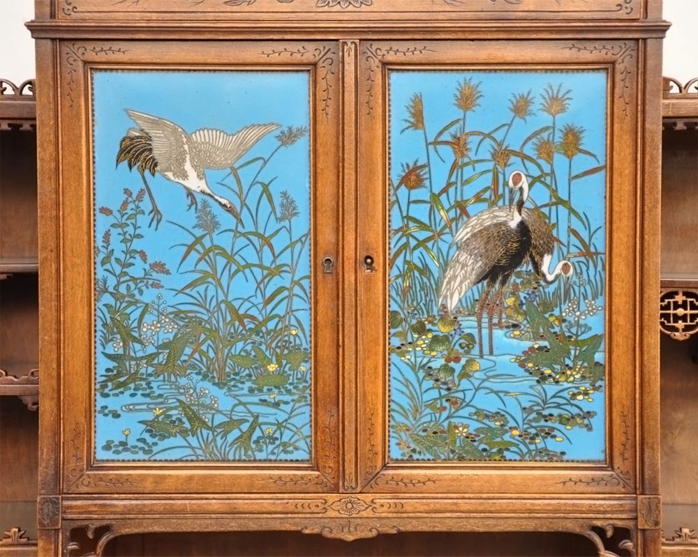 Japanese-style humidor with enameled decoration Japanese-style humidor with enameled decoration-2