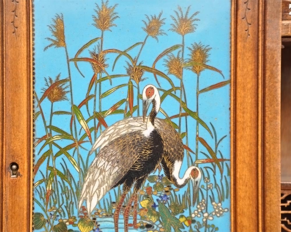 Japanese-style humidor with enameled decoration Japanese-style humidor with enameled decoration-3