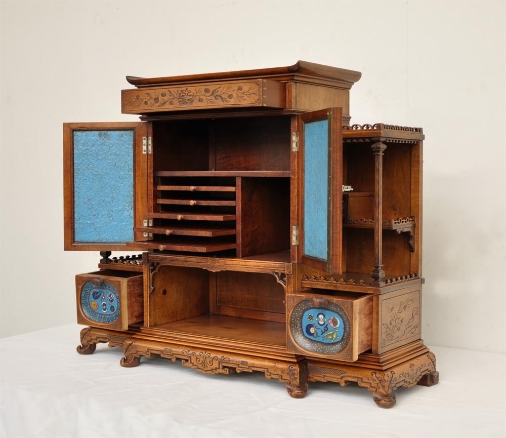 Japanese-style humidor with enameled decoration Japanese-style humidor with enameled decoration-5