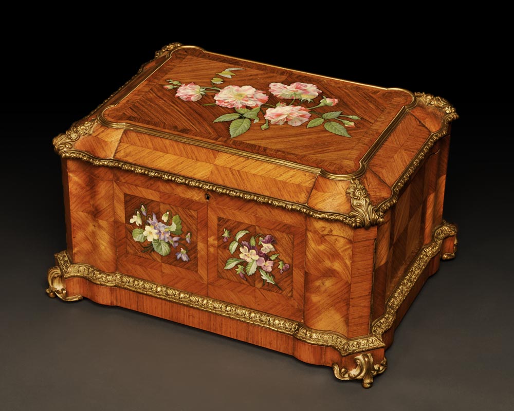 Maison TAHAN and Julien-Nicolas RIVART (1802-1867) - Perfume box decorated  with porcelain marquetry Maison TAHAN and Julien-Nicolas RIVART (1802-1867) - Perfume box decorated  with porcelain marquetry-0