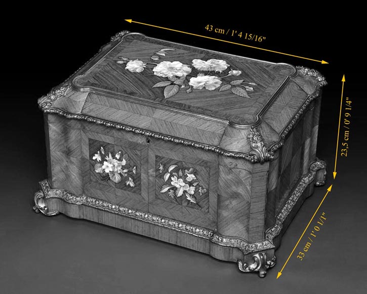 Maison TAHAN and Julien-Nicolas RIVART (1802-1867) - Perfume box decorated  with porcelain marquetry Maison TAHAN and Julien-Nicolas RIVART (1802-1867) - Perfume box decorated  with porcelain marquetry-5