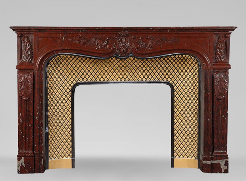 19th Century red Griotte marble mantel 19th Century red Griotte marble mantel-0