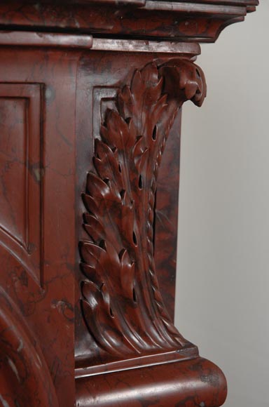 19th Century red Griotte marble mantel 19th Century red Griotte marble mantel-5