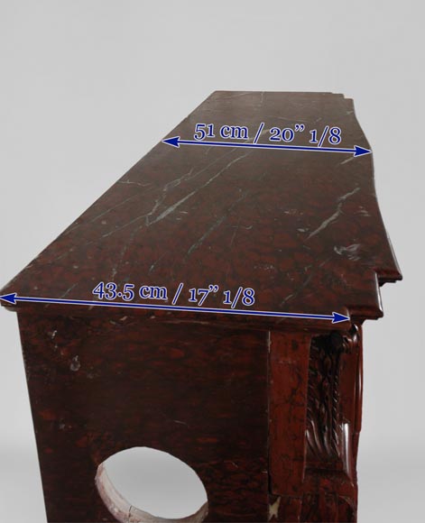 19th Century red Griotte marble mantel 19th Century red Griotte marble mantel-8