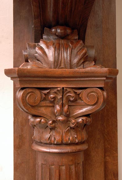 Antique oak mantel from the 19th century Antique oak mantel from the 19th century-5