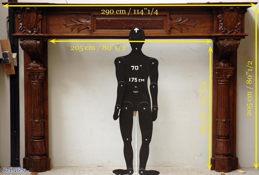 Antique oak mantel from the 19th century Antique oak mantel from the 19th century-7