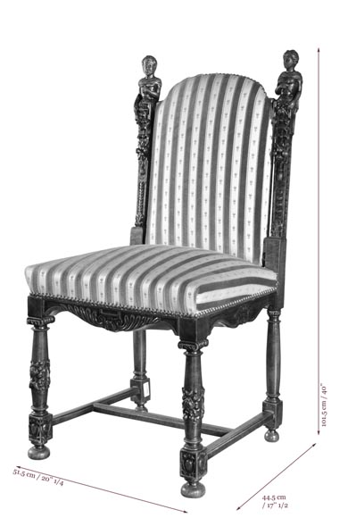 Antique Neo-Renaissance style dining room made out of carved walnut with grotesques and fantastics animals decor Antique Neo-Renaissance style dining room made out of carved walnut with grotesques and fantastics animals decor-18