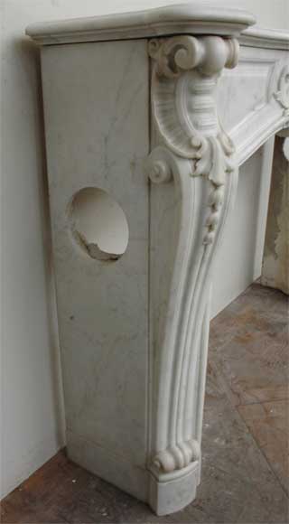 Louis XV style Carrara marble mantel Louis XV style Carrara marble mantel-6