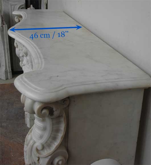 Louis XV style Carrara marble mantel Louis XV style Carrara marble mantel-9