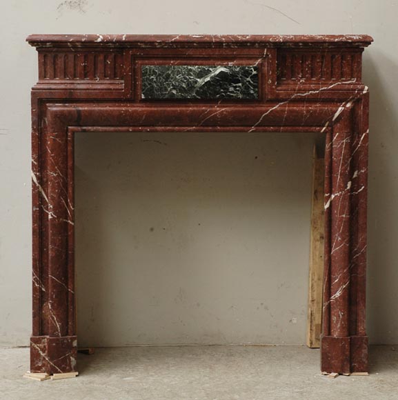 Louis XIV style mantel in Rouge du Nord marble-0