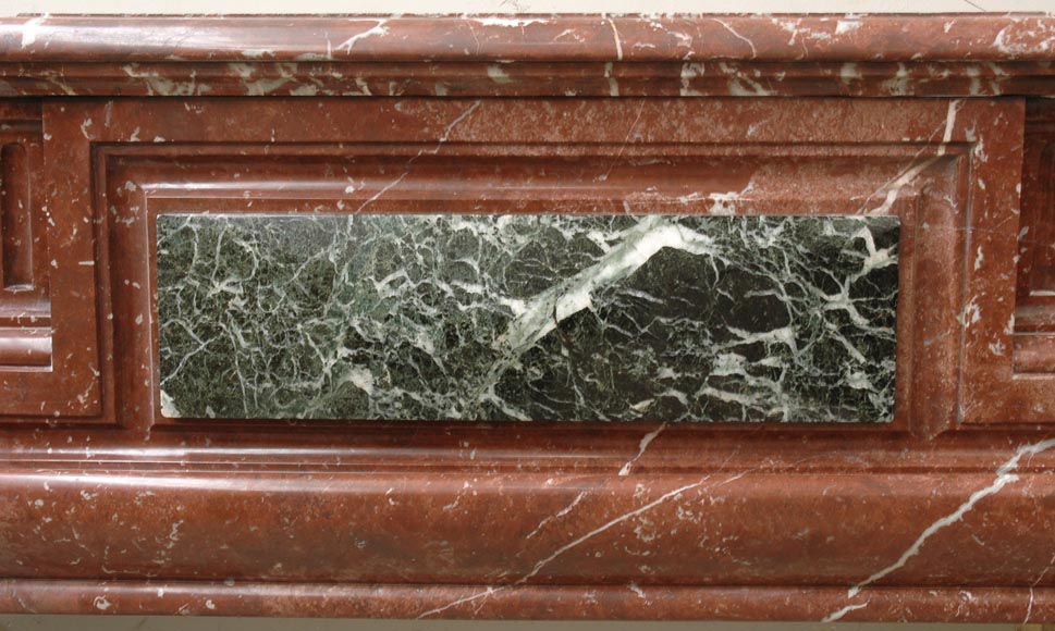Louis XIV style mantel in Rouge du Nord marble-1