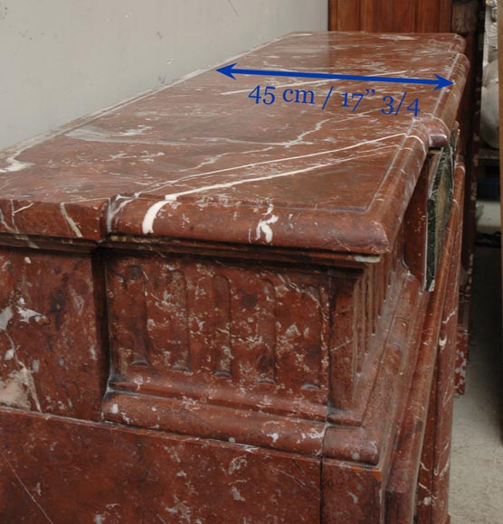 Louis XIV style mantel in Rouge du Nord marble Louis XIV style mantel in Rouge du Nord marble-7