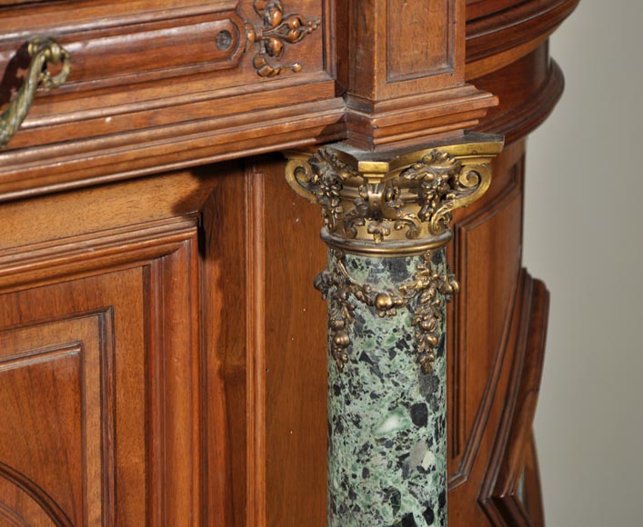 Eugène Frager, Meynard Manufacture (cabinetmaker), Ferdinand Barbedienne (bronze manufacturer), Louis-Constant Sevin (ornemanist) - Exceptional Neo-Renaissance style dining room set made out of carved walnut Eugène Frager, Meynard Manufacture (cabinetmaker), Ferdinand Barbedienne (bronze manufacturer), Louis-Constant Sevin (ornemanist) - Exceptional Neo-Renaissance style dining room set made out of carved walnut-11