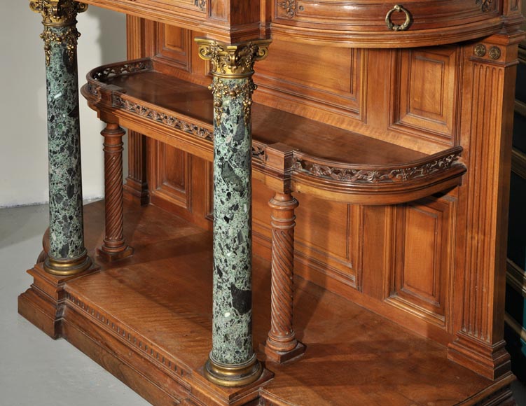 Eugène Frager, Meynard Manufacture (cabinetmaker), Ferdinand Barbedienne (bronze manufacturer), Louis-Constant Sevin (ornemanist) - Exceptional Neo-Renaissance style dining room set made out of carved walnut Eugène Frager, Meynard Manufacture (cabinetmaker), Ferdinand Barbedienne (bronze manufacturer), Louis-Constant Sevin (ornemanist) - Exceptional Neo-Renaissance style dining room set made out of carved walnut-14