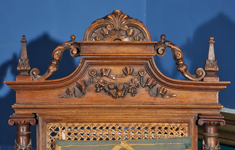Eugène Frager, Meynard Manufacture (cabinetmaker), Ferdinand Barbedienne (bronze manufacturer), Louis-Constant Sevin (ornemanist) - Exceptional Neo-Renaissance style dining room set made out of carved walnut Eugène Frager, Meynard Manufacture (cabinetmaker), Ferdinand Barbedienne (bronze manufacturer), Louis-Constant Sevin (ornemanist) - Exceptional Neo-Renaissance style dining room set made out of carved walnut-17