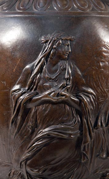 Ferdinand BARBEDIENNE - Pair of Neo-Classic bronze lamps after a model by Clodion Ferdinand BARBEDIENNE - Pair of Neo-Classic bronze lamps after a model by Clodion-7