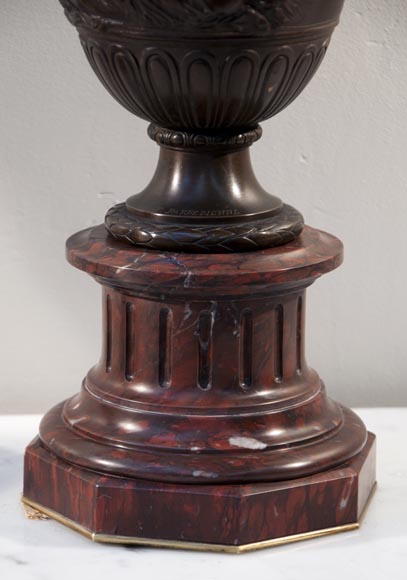 Ferdinand BARBEDIENNE - Pair of Neo-Classic bronze lamps after a model by Clodion Ferdinand BARBEDIENNE - Pair of Neo-Classic bronze lamps after a model by Clodion-8