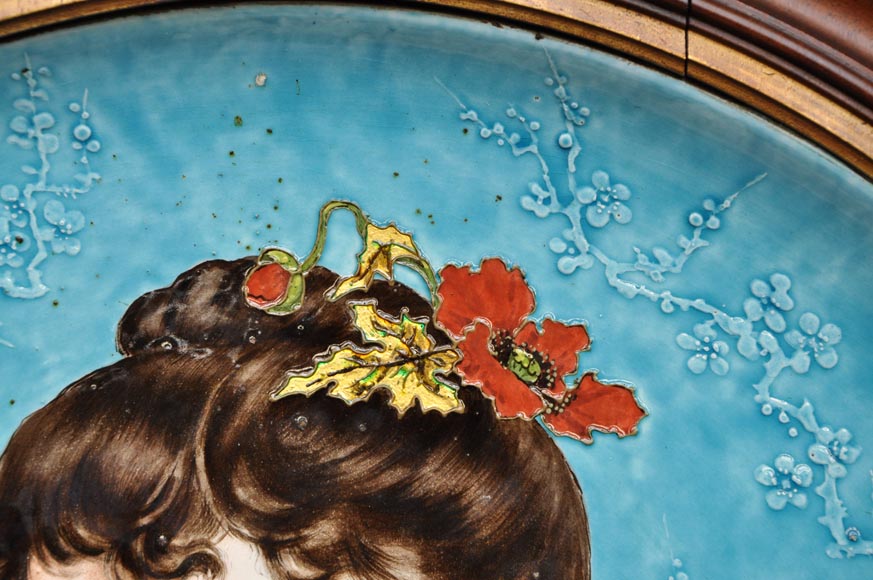 A. TEBARQUE - Pair of women portraits made out of glazed stoneware A. TEBARQUE - Pair of women portraits made out of glazed stoneware-9