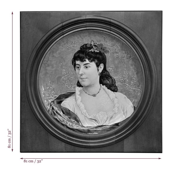 A. TEBARQUE - Pair of women portraits made out of glazed stoneware A. TEBARQUE - Pair of women portraits made out of glazed stoneware-11