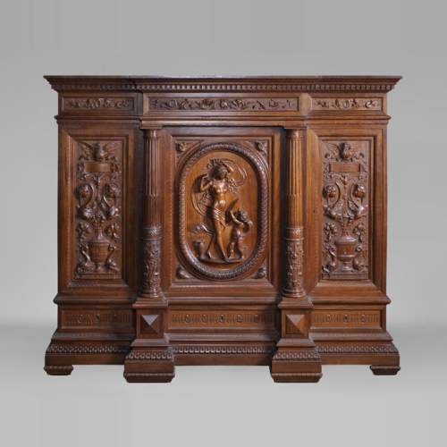 Egisto GAJANI - Very beautiful Neo-Renaissance style carved walnut wood piece of furniture dated from 1876