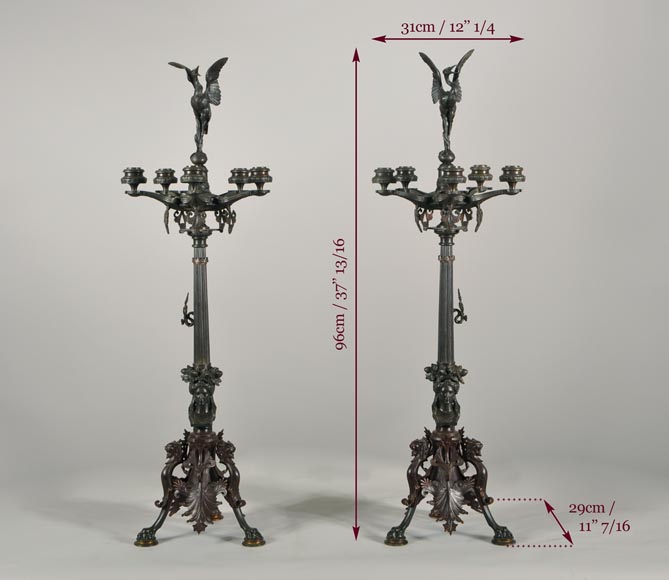 Pair of Candelabras with storks Pair of Candelabras with storks-10
