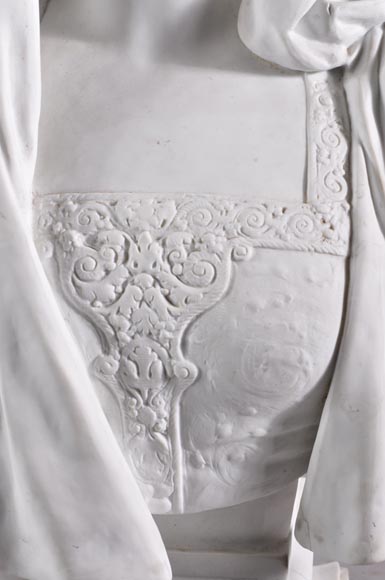 Albert-Ernest Carrier de Belleuse called « CARRIER-BELLEUSE » (1824 - 1887) (after), Bust of a young Lady, Biscuit porcelain Albert-Ernest Carrier de Belleuse called « CARRIER-BELLEUSE » (1824 - 1887) (after), Bust of a young Lady, Biscuit porcelain-3