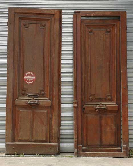 A pair of wooden monumental doors.  A pair of wooden monumental doors. -0
