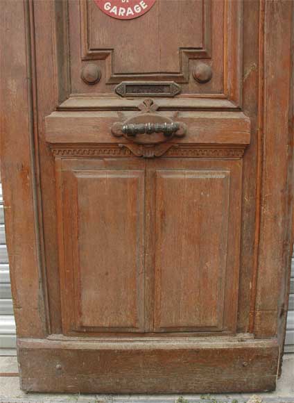 A pair of wooden monumental doors.  A pair of wooden monumental doors. -4